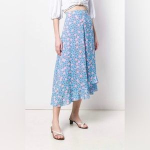 Stine Goya marigold checkered asymmetrical hemmed skirt size S